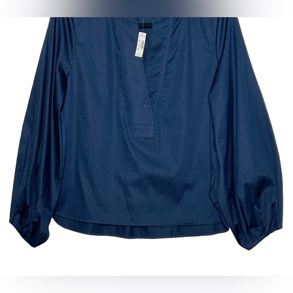 NWT Madewell V-Neck Long-Sleeve Cotton Top in Deep Indigo, Size Medium - Picture 10 of 14